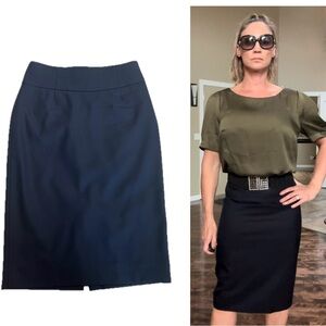 J. Crew navy blue super 120’S pencil skirt Sz 4 career professional business